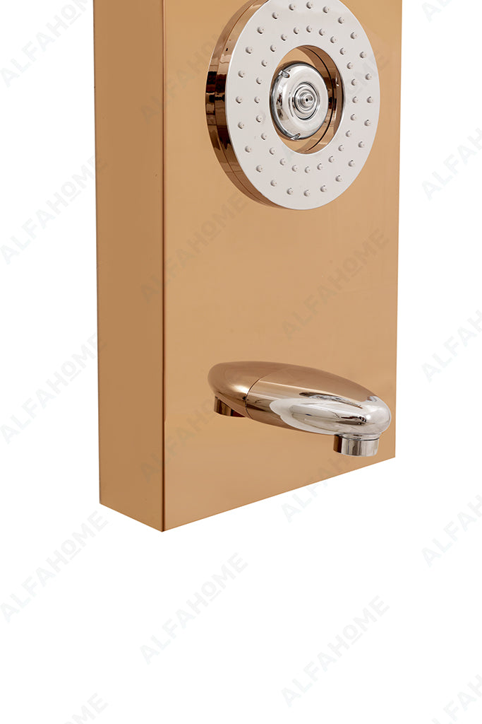 6 Function Shower Panel with Display (Rose Gold) by Alfahome