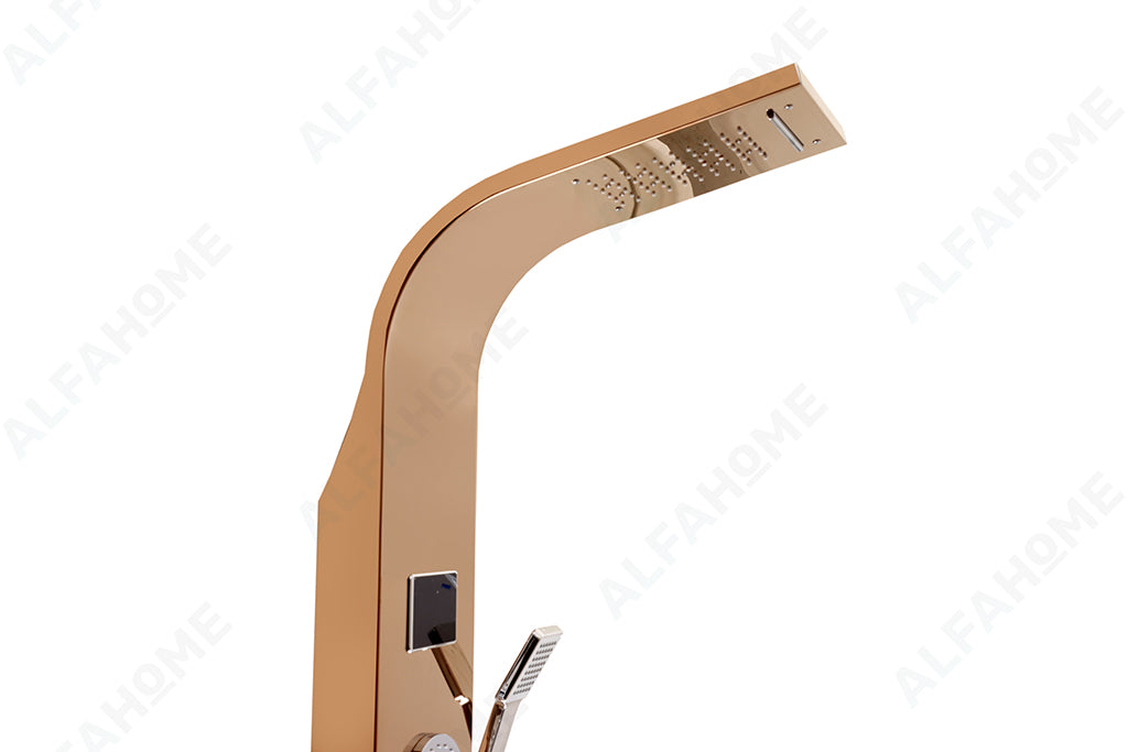 6 Function Shower Panel with Display (Rose Gold) by Alfahome