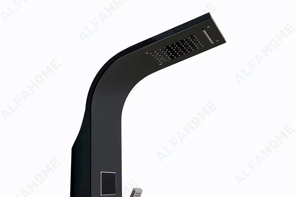 6 Function Shower Panel with Display (Black) by Alfahome