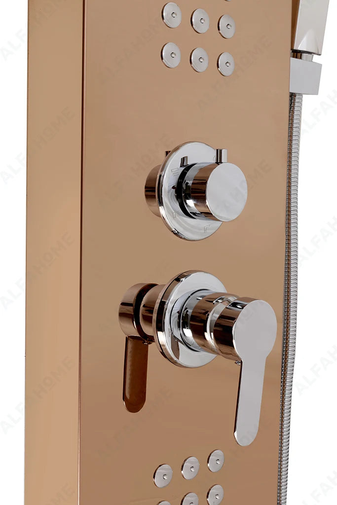 5 Function Shower Panel (Rose Gold) by Alfahome