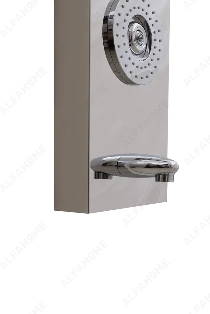 6 Function Shower Panel with Display (Silver) by Alfahome