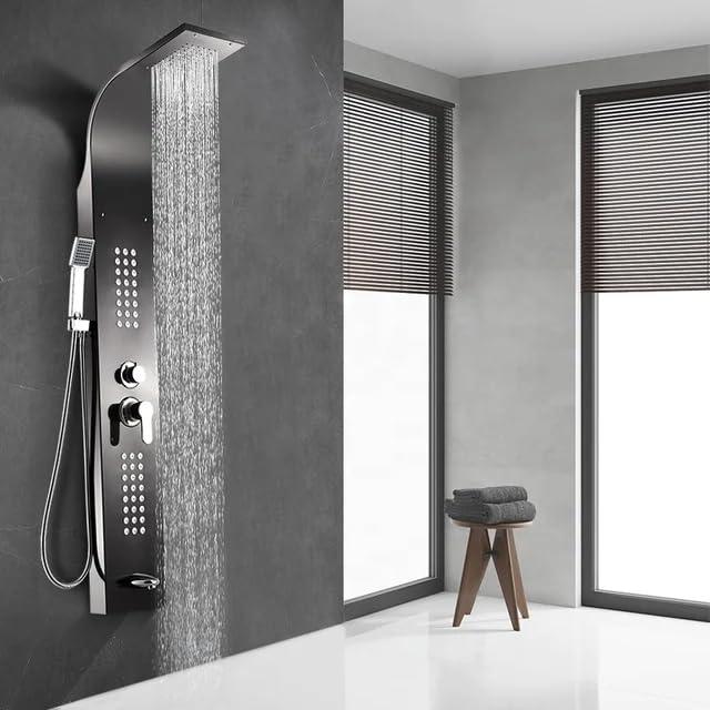 5 Function Shower Panel (Black) by Alfahome