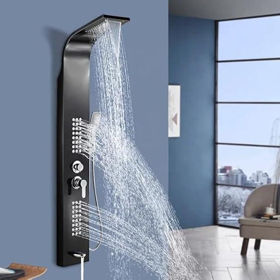 5 Function Shower Panel (Black) by Alfahome