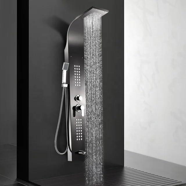 5 Function Shower Panel (Black) by Alfahome