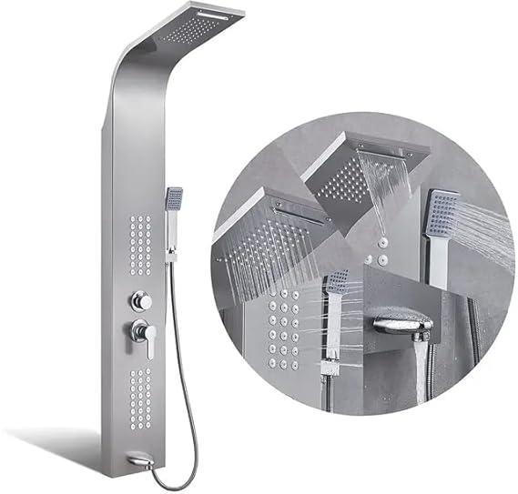 5 Function Shower Panel (Silver) by Alfahome