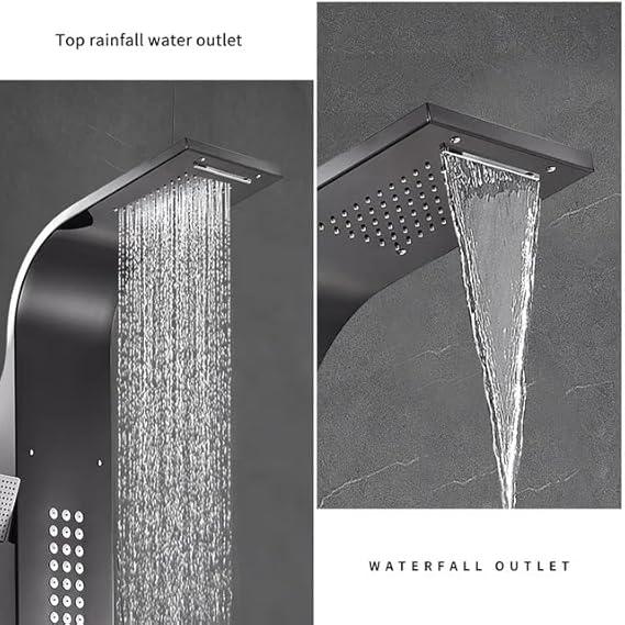 5 Function Shower Panel (Black) by Alfahome