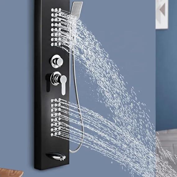 5 Function Shower Panel (Black) by Alfahome