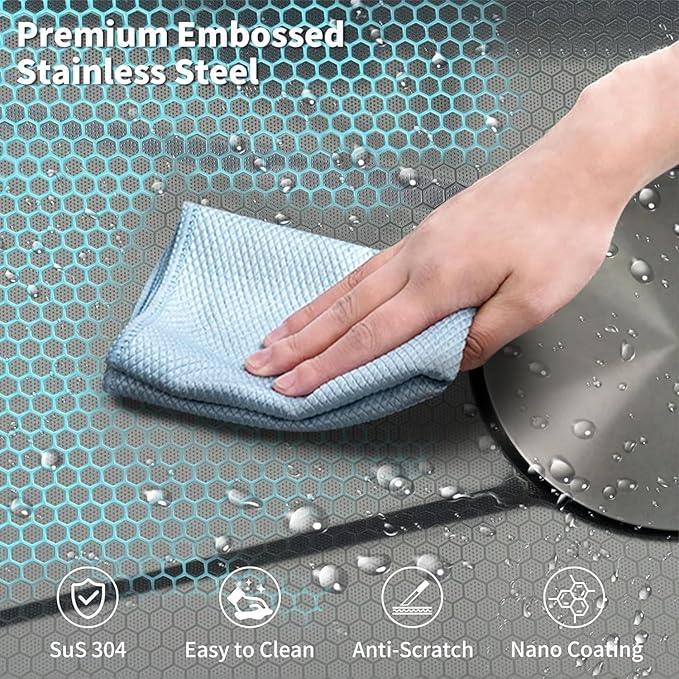 Waterfall Kitchen Sink - Waterfall Pullout Faucet and RO Mineral Water Tap/Single Bowl Kitchen Sink by Alfahome