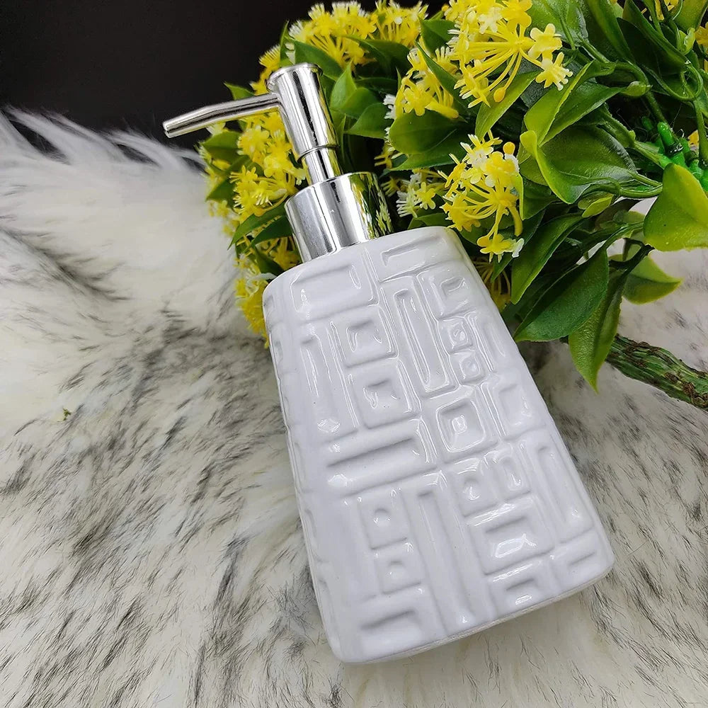 White Ancient Premium Ceramic Soap Dispenser