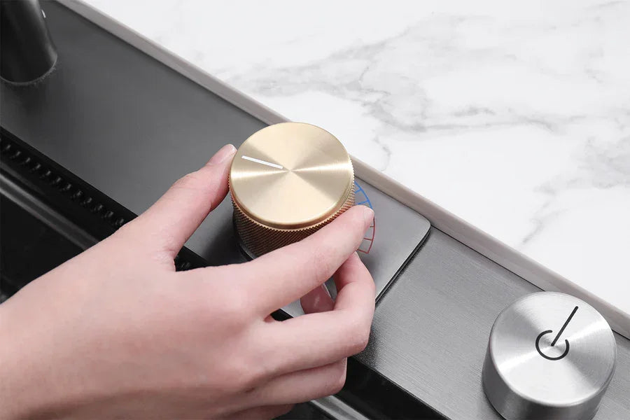 Heavy Modular Kitchen Sink - Heavy Body Kitchen Sink With Waterfall Pullout Faucet and RO Mineral Water Tap/Single Bowl Kitchen Sink by Alfahome