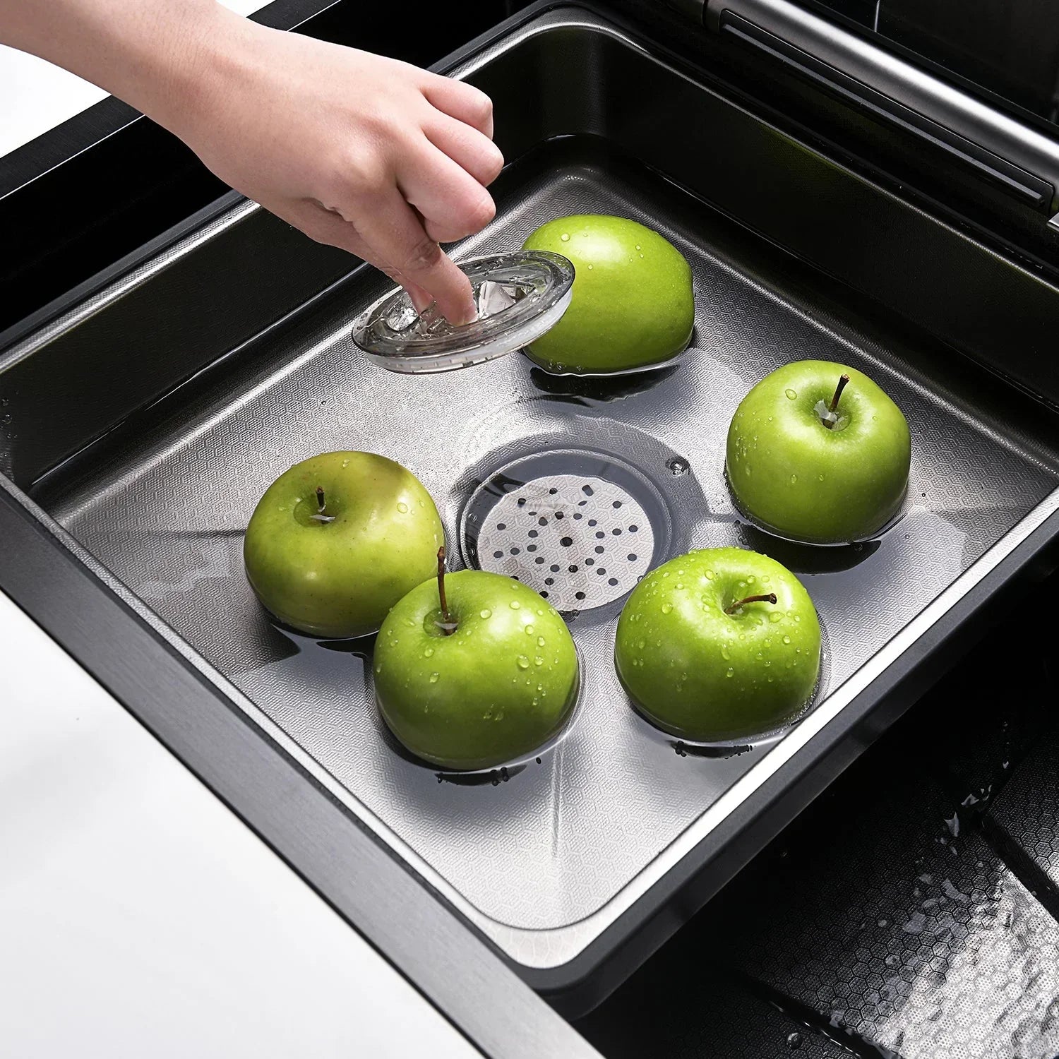 Adjustable Waterfall Faucet Kitchen Sink with Digital Temperature Display & LED Lighting by AlfaHome