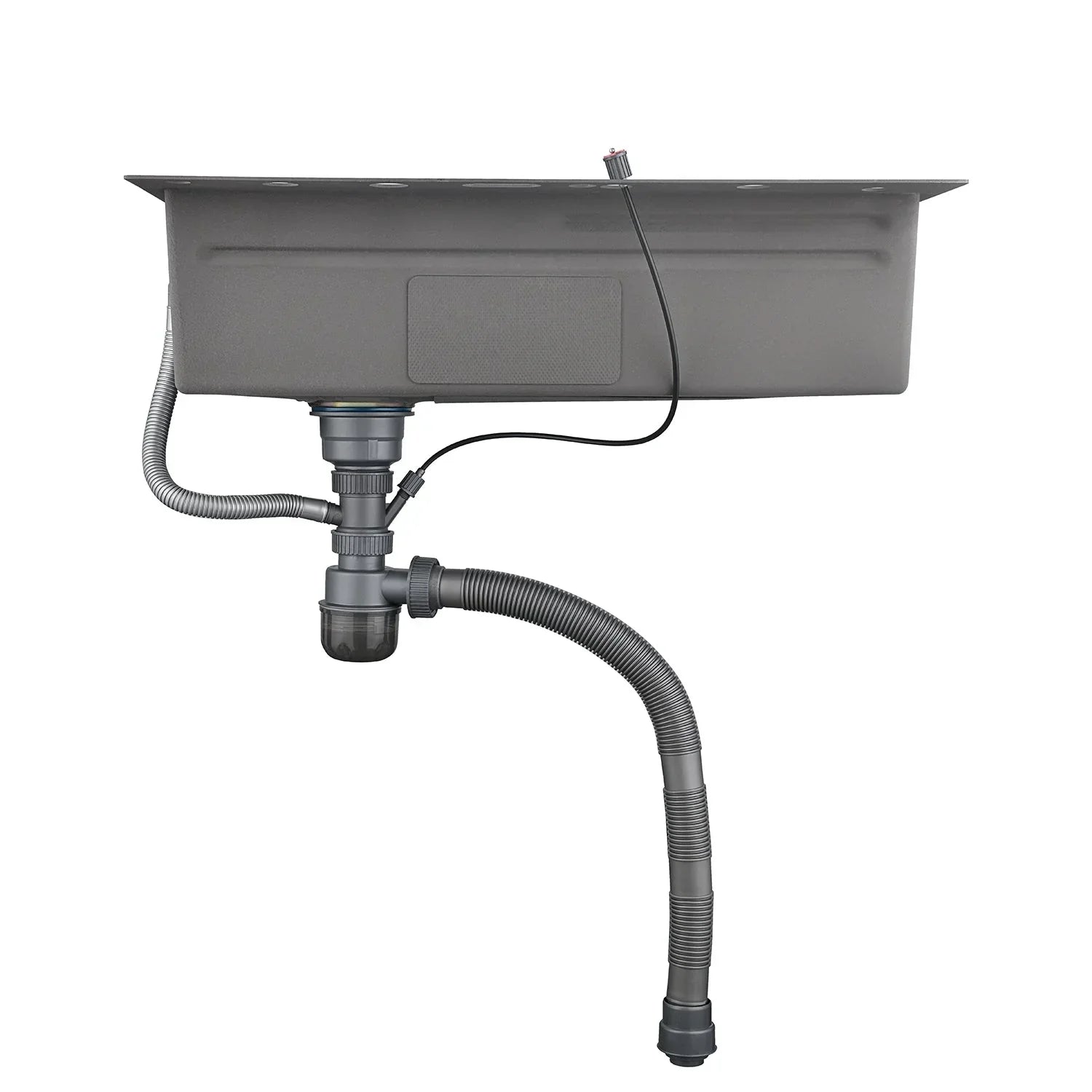 Adjustable Waterfall Faucet Kitchen Sink with Digital Temperature Display & LED Lighting by AlfaHome