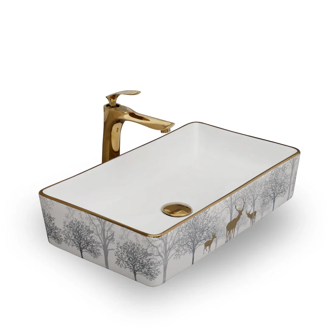 Golden Deer Table-top Wash Basin by Alfahome