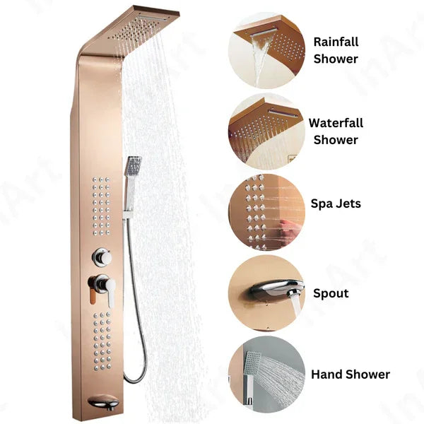 5 Function Shower Panel (Rose Gold) by Alfahome