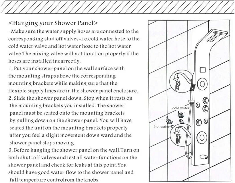 5 Function Shower Panel (Rose Gold) by Alfahome
