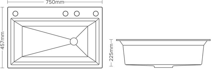 Waterfall Kitchen Sink - Waterfall Pullout Faucet and RO Mineral Water Tap/Single Bowl Kitchen Sink by Alfahome