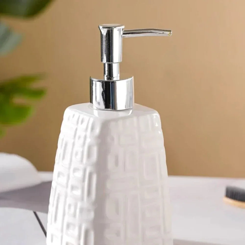 White Ancient Premium Ceramic Soap Dispenser