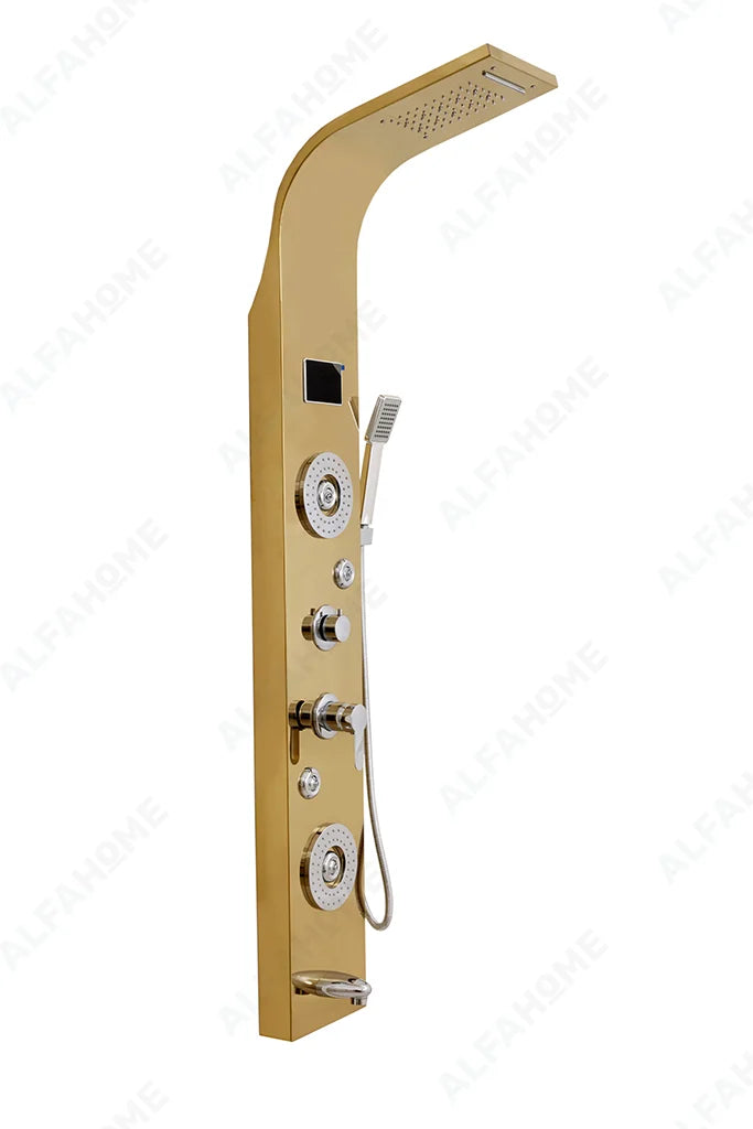 6 Function Shower Panel with Display (Gold)by Alfahome