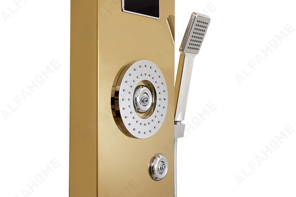 6 Function Shower Panel with Display (Gold)by Alfahome