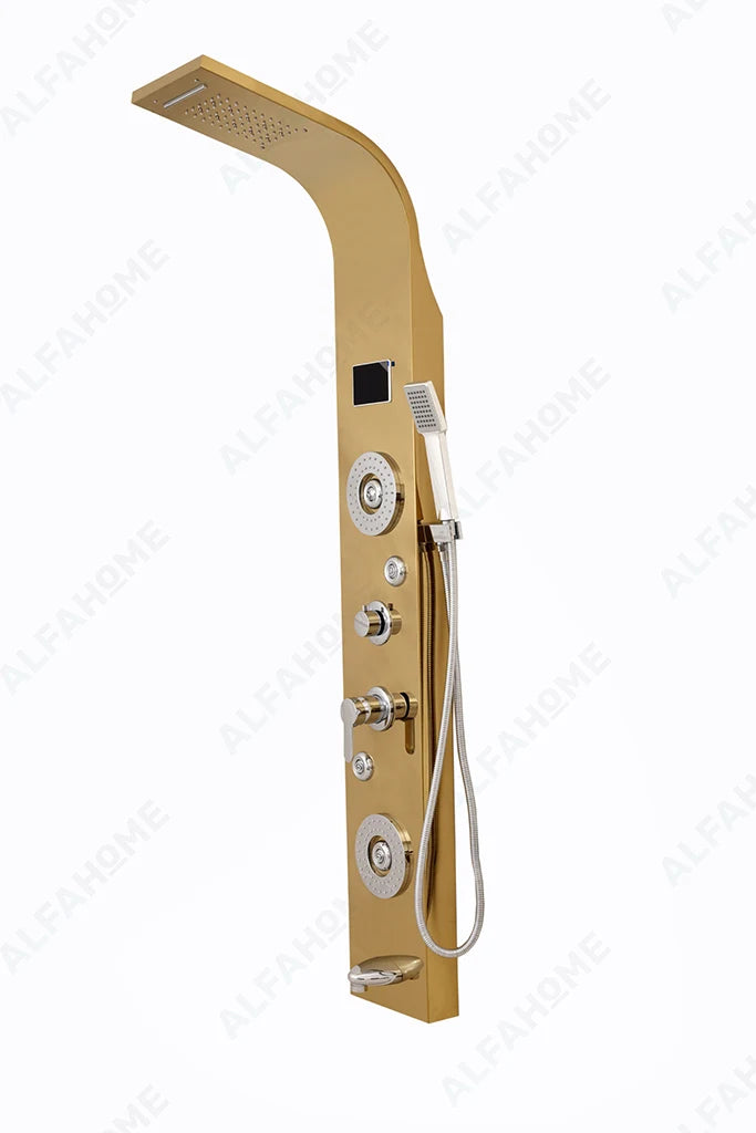6 Function Shower Panel with Display (Gold)by Alfahome