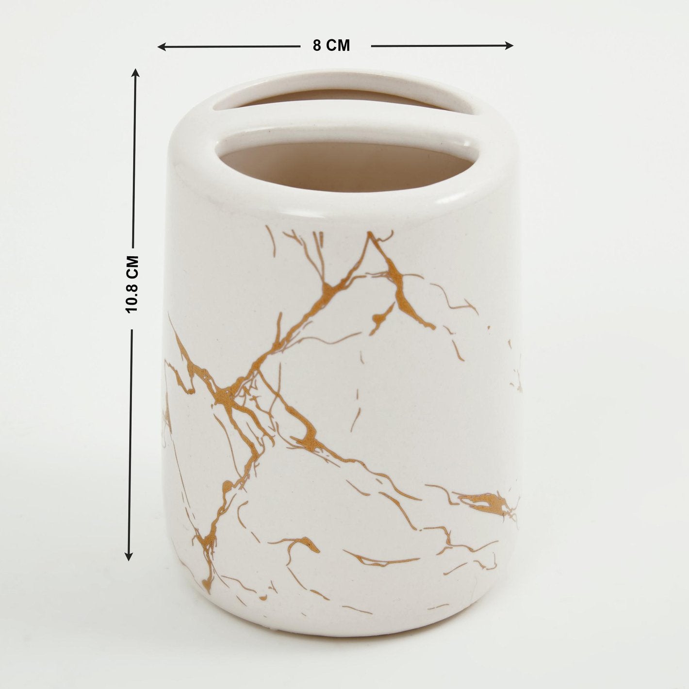 Golden Marble Design Premium Ceramic Soap Dispenser Including 4 Piece