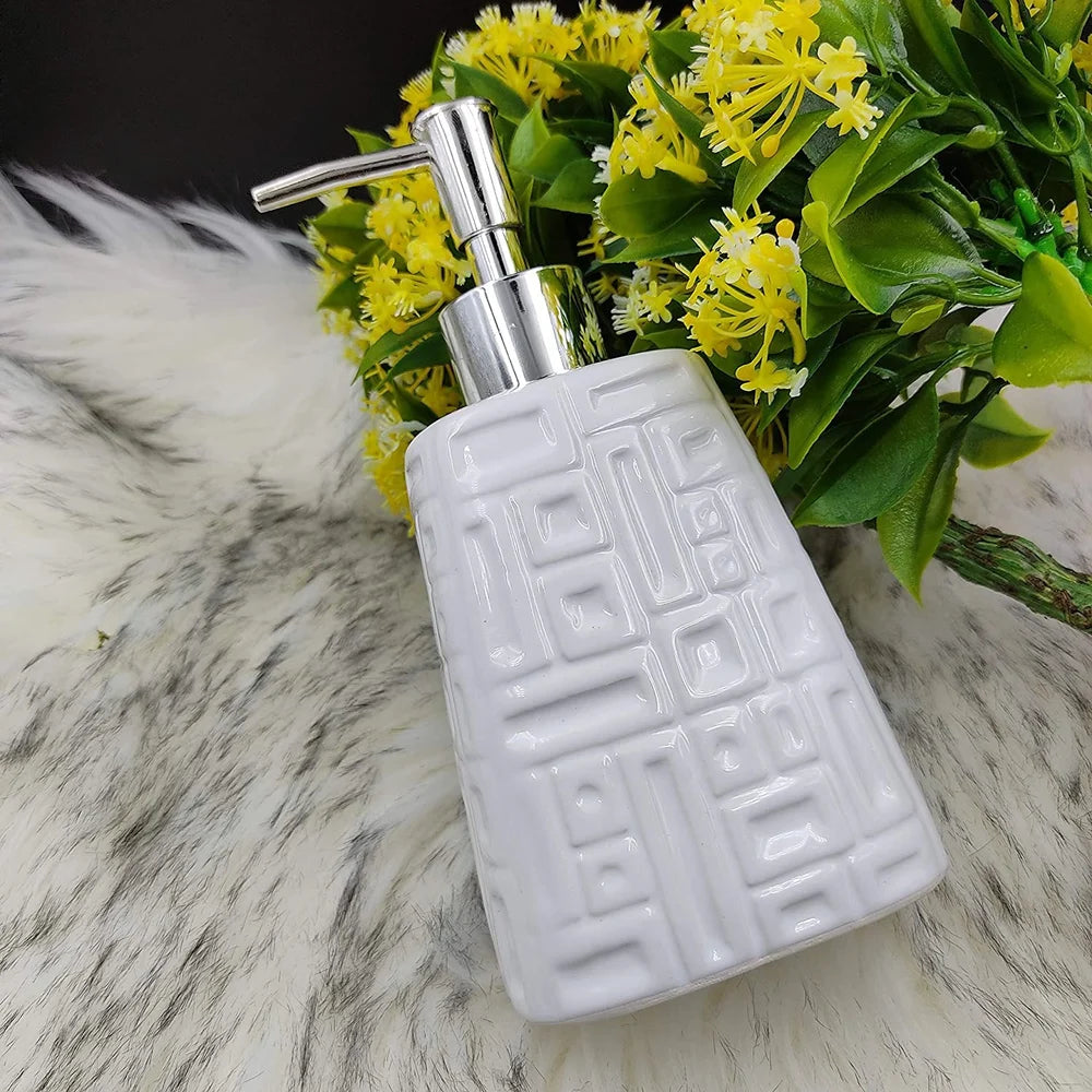 White Ancient Premium Ceramic Soap Dispenser