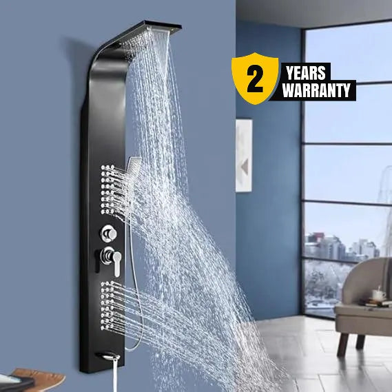 5 Function Shower Panel (Black) by Alfahome