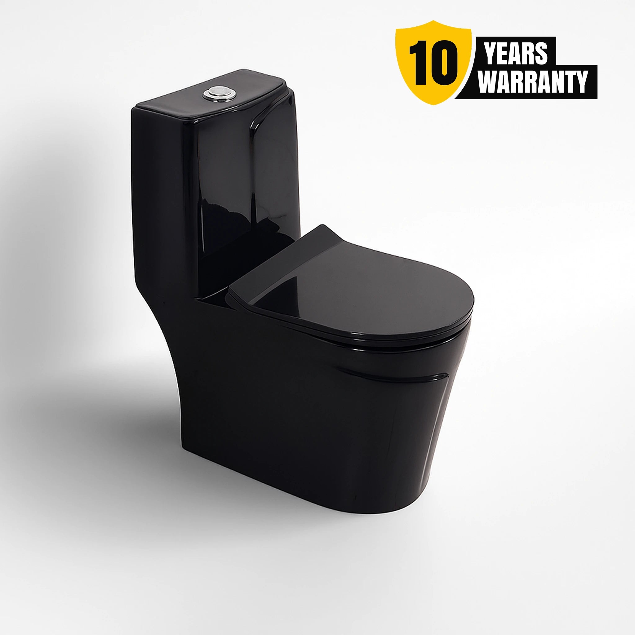 Alfa Premium One Piece Toilet Commode With Soft Closing Toilet Seat - S Trap Outlet (Zed Black) 1022