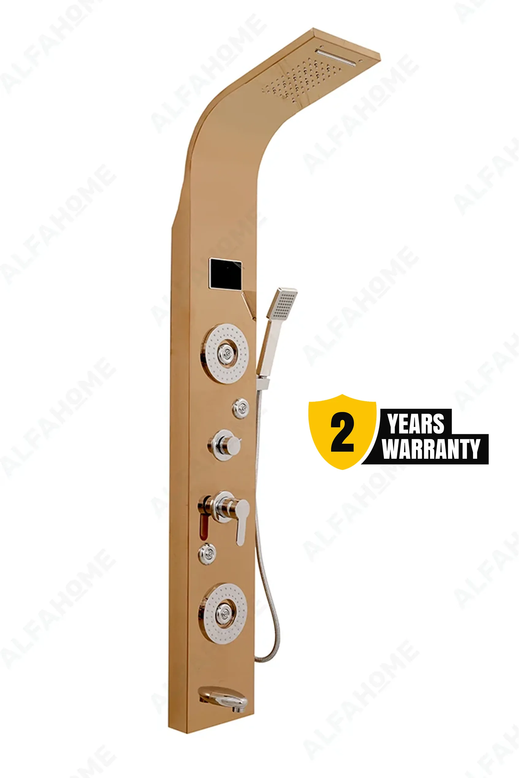 6 Function Shower Panel with Display (Rose Gold) by Alfahome