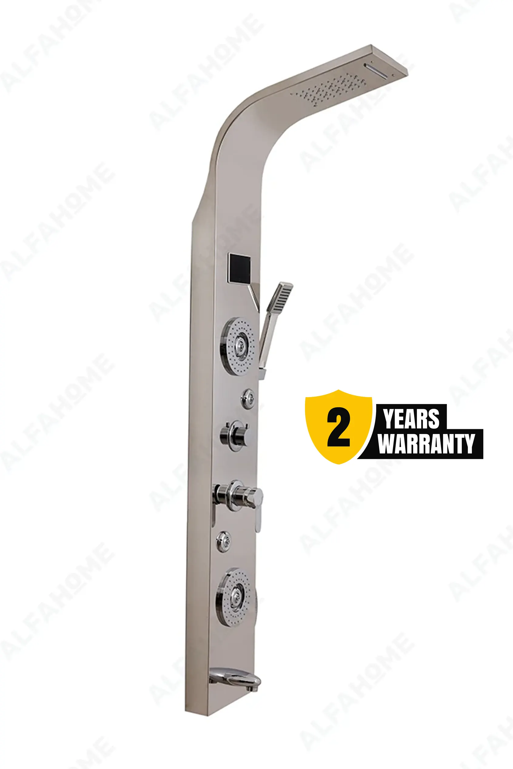 6 Function Shower Panel with Display (Silver) by Alfahome