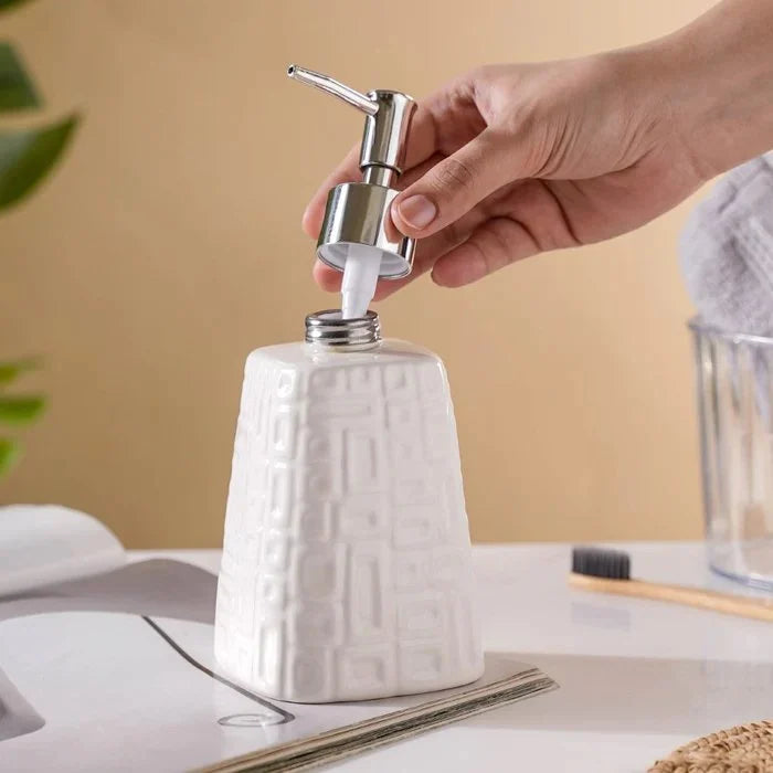 White Ancient Premium Ceramic Soap Dispenser